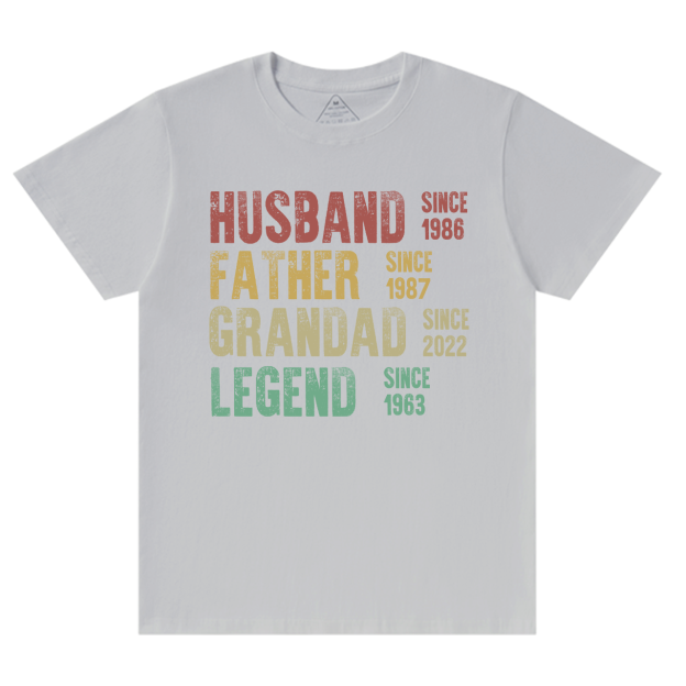 Husband Father Grandpa Legend Personalized Dad Grandpa T-shirt