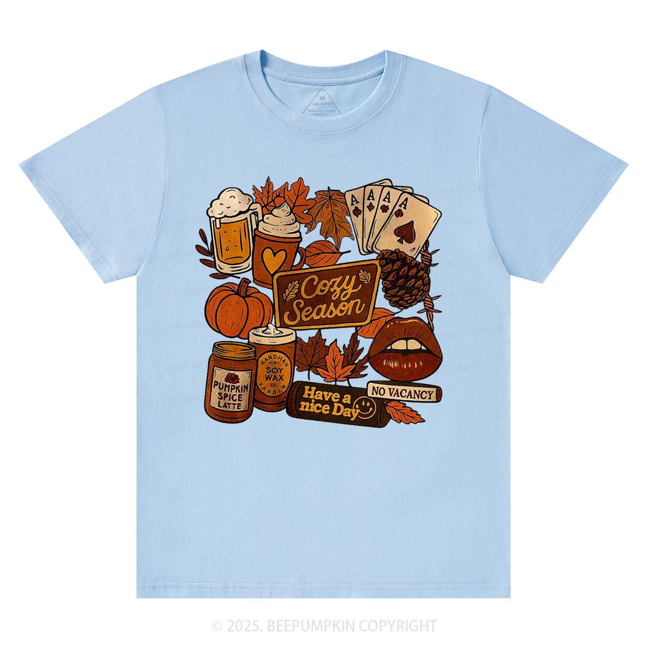 Retro Fall Collage Sublimation T-Shirts Beepumpkin