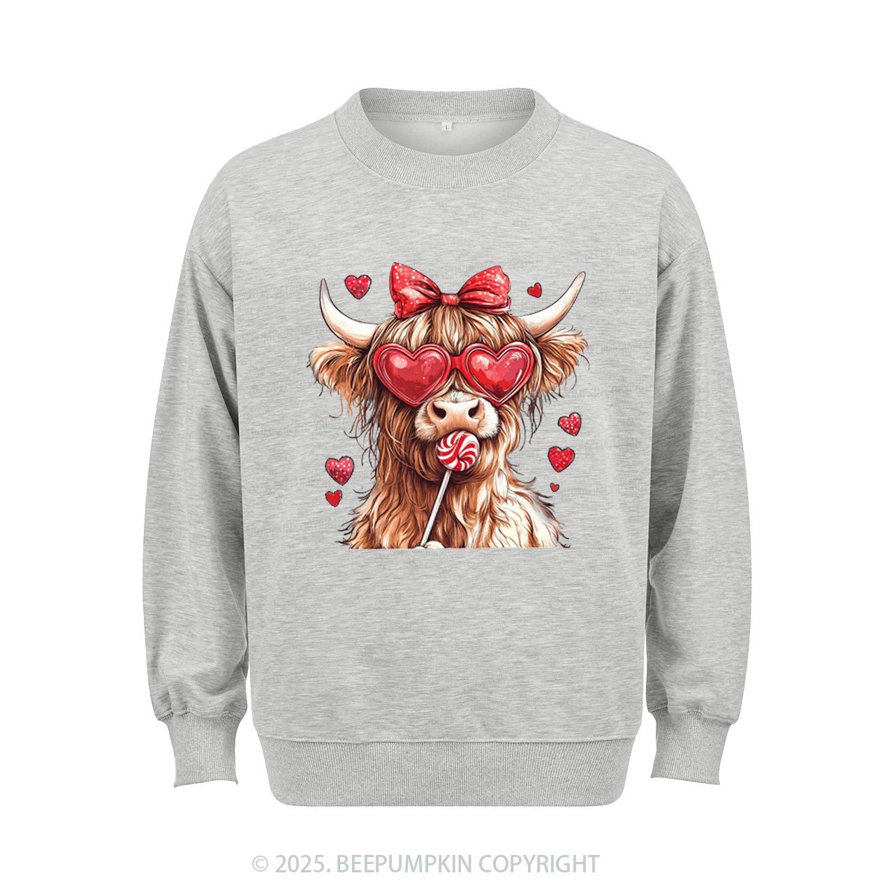 Highland Cow Valentine's Day Aldult Sweatshirt