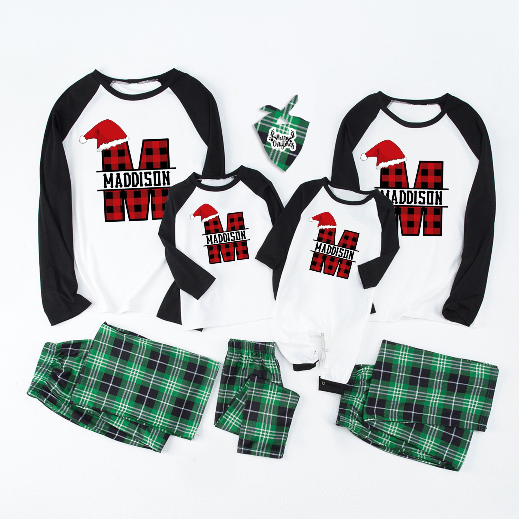 Personalized Capital Letters Christmas Family Matching Pajamas