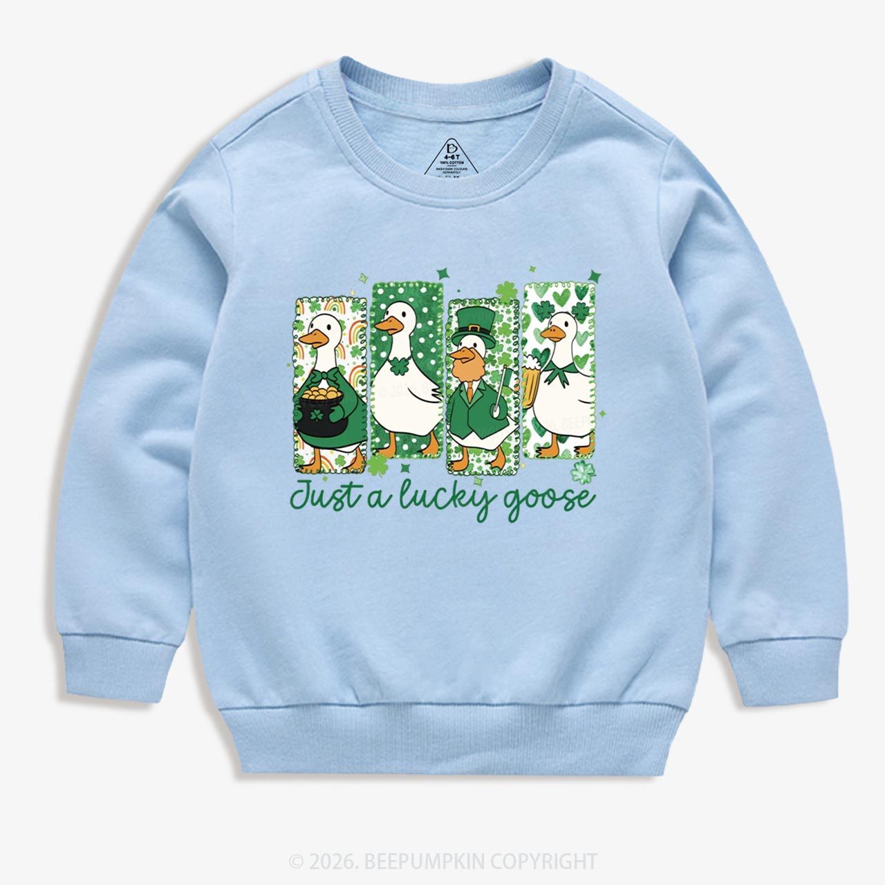 Holiday Goose St Patrick's Day Kid's Sweatshirt