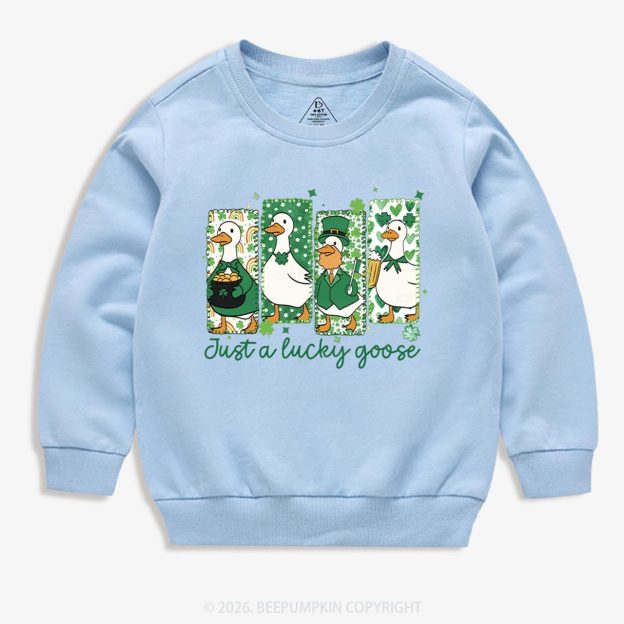 Holiday Goose St Patrick's Day Kid's Sweatshirt