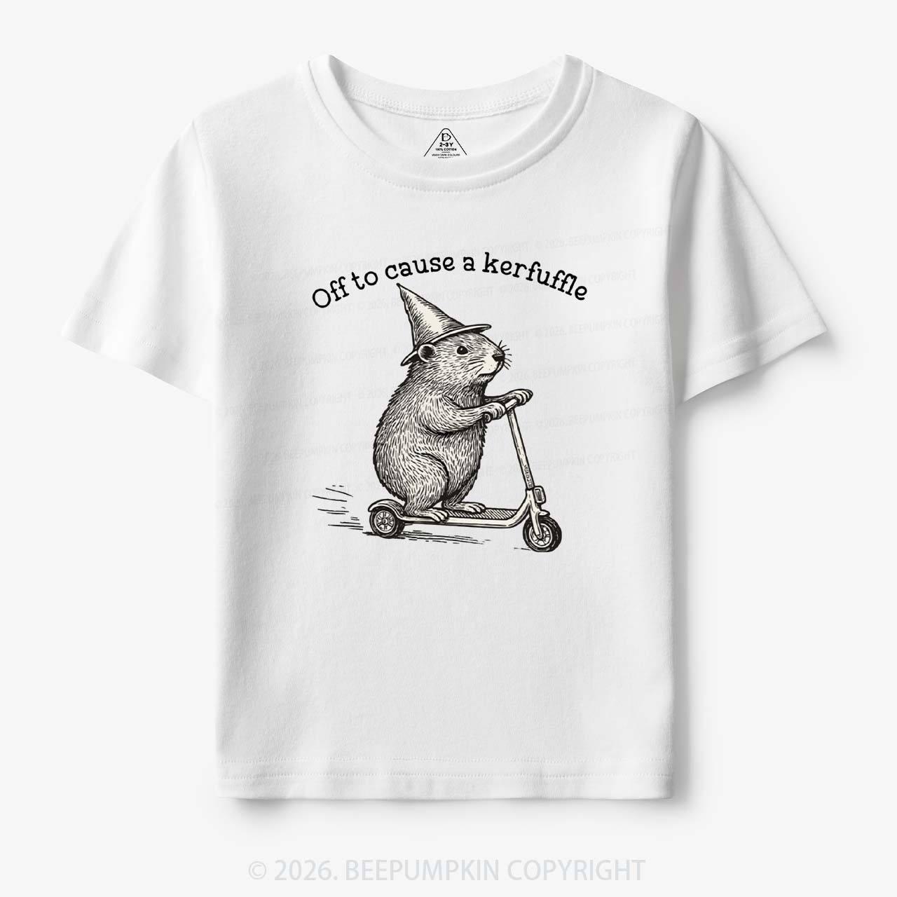 Off To Cause A Kerfuffle Groundhog Scooter Toddler&Kid's Tees
