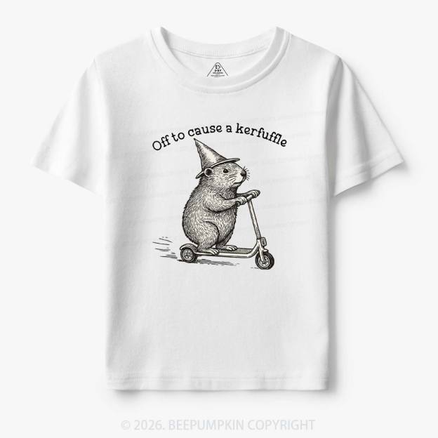 Off To Cause A Kerfuffle Groundhog Scooter Toddler&Kid's Tees