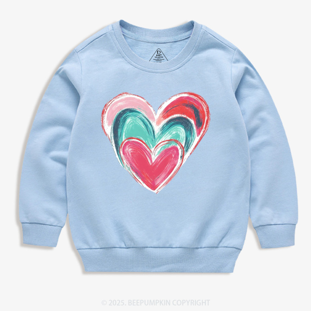 Colorful Heart Valentine's Day Kid's Sweatshirt