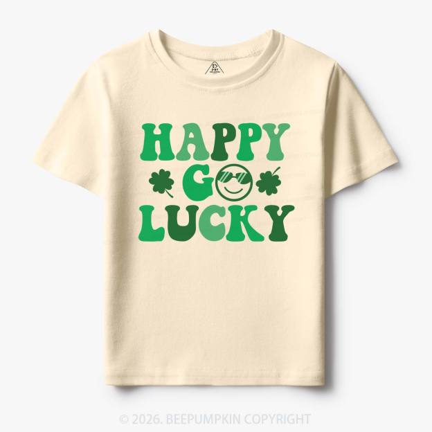 Leaf Happy Go Lucky St.Patricks Day Toddler&Kid's Tees Beepumpkin