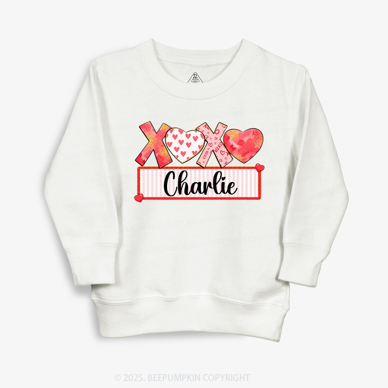 Personalized Xoxo Name Valentine Kid's Sweatshirt