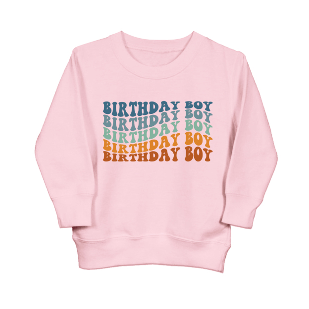 Wavy Letters Boys Birthday Kids Sweatshirt