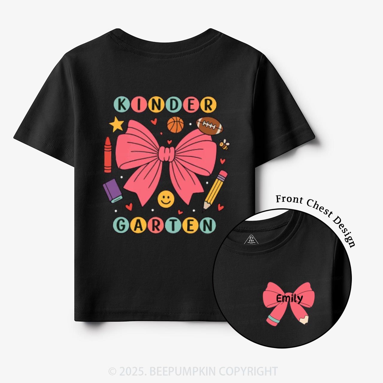 Personalized Coquette Kindergarten Toddler&Kid's Tees Beepumpkin
