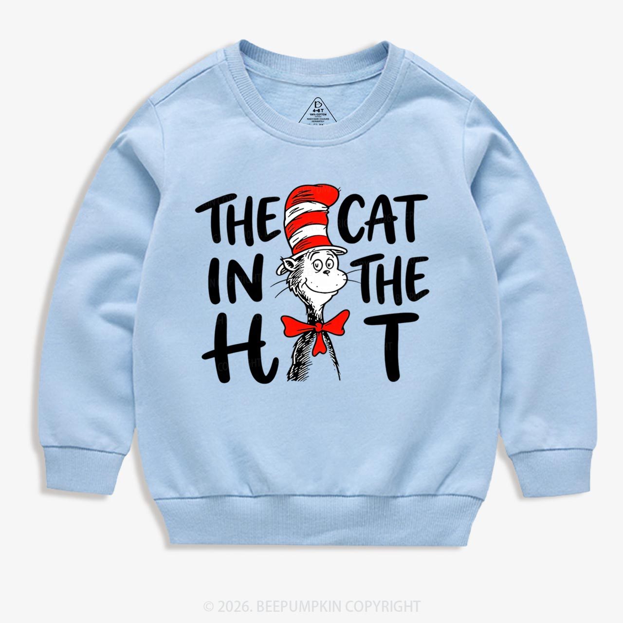Whimsical Cat In The Hat Baby Toddler&Kids Sweatshirt