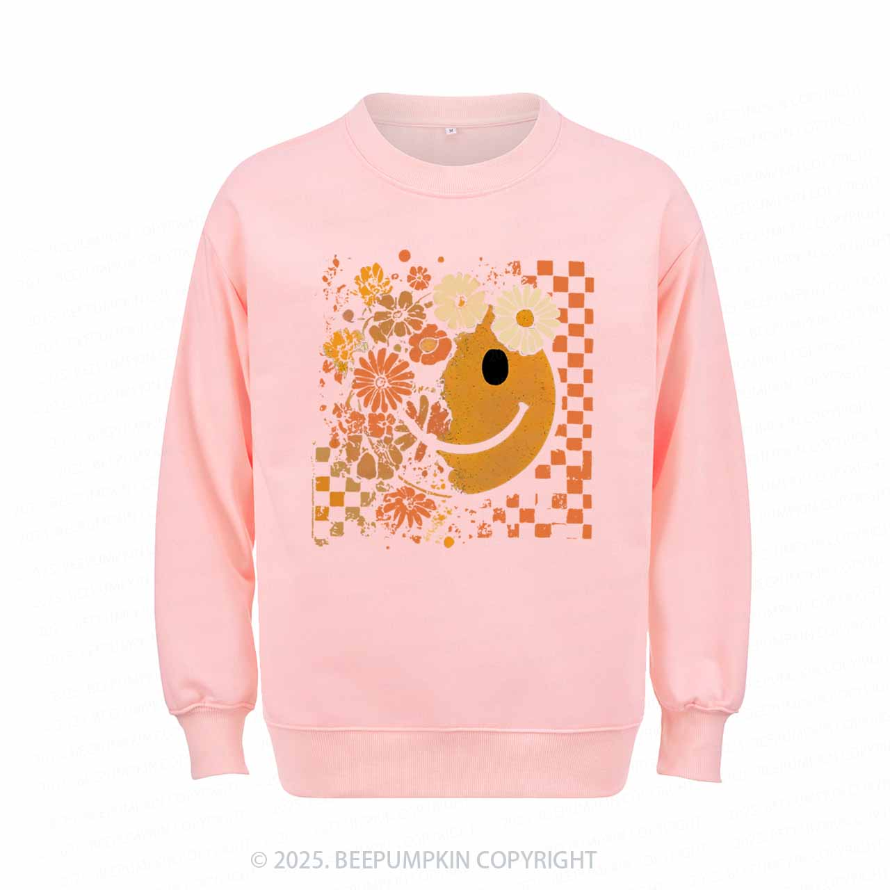 Floral Fall Smiley Face Sweatshirt Beepumpkin 