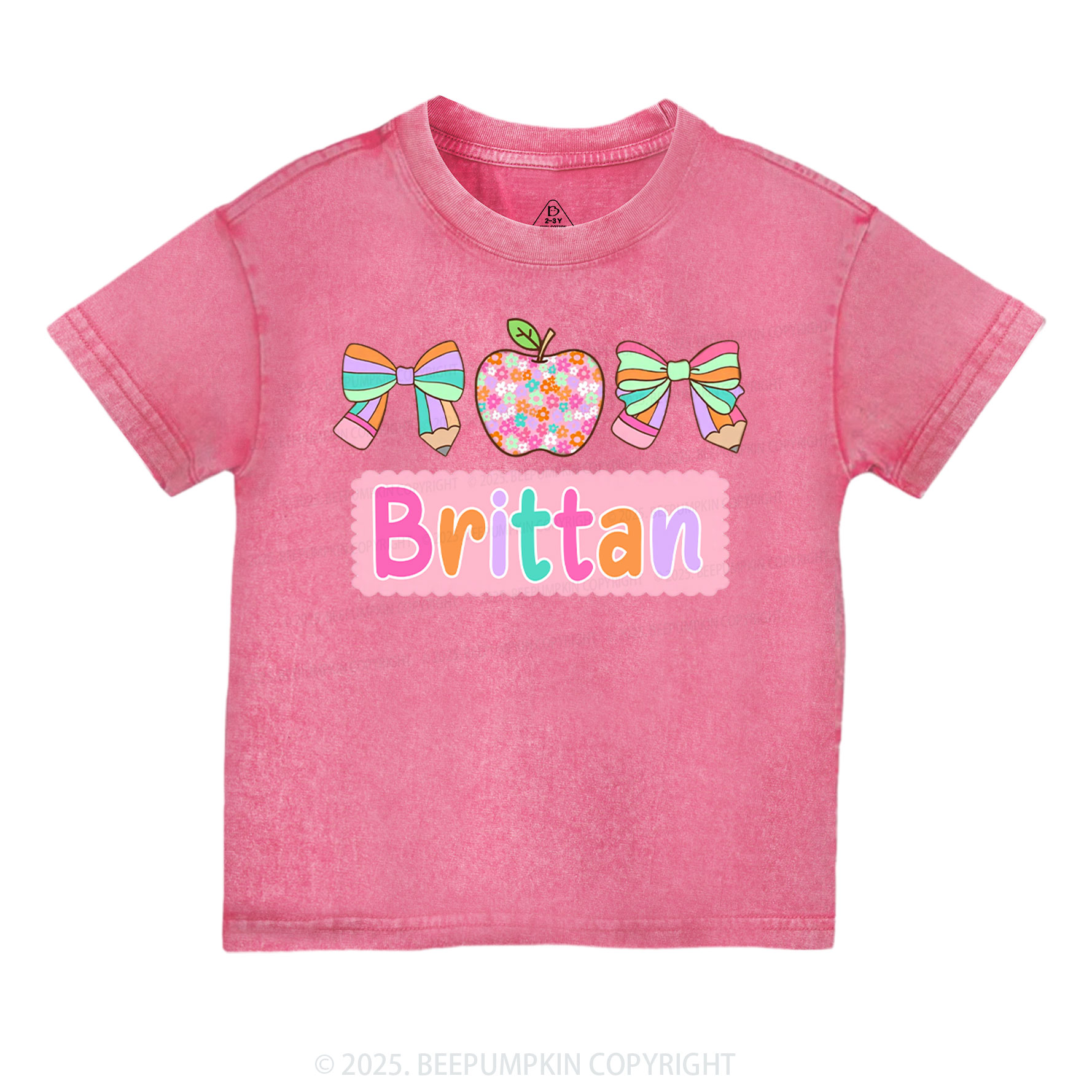 Personalized Pretty Name Toddler&Kids Washed Tees