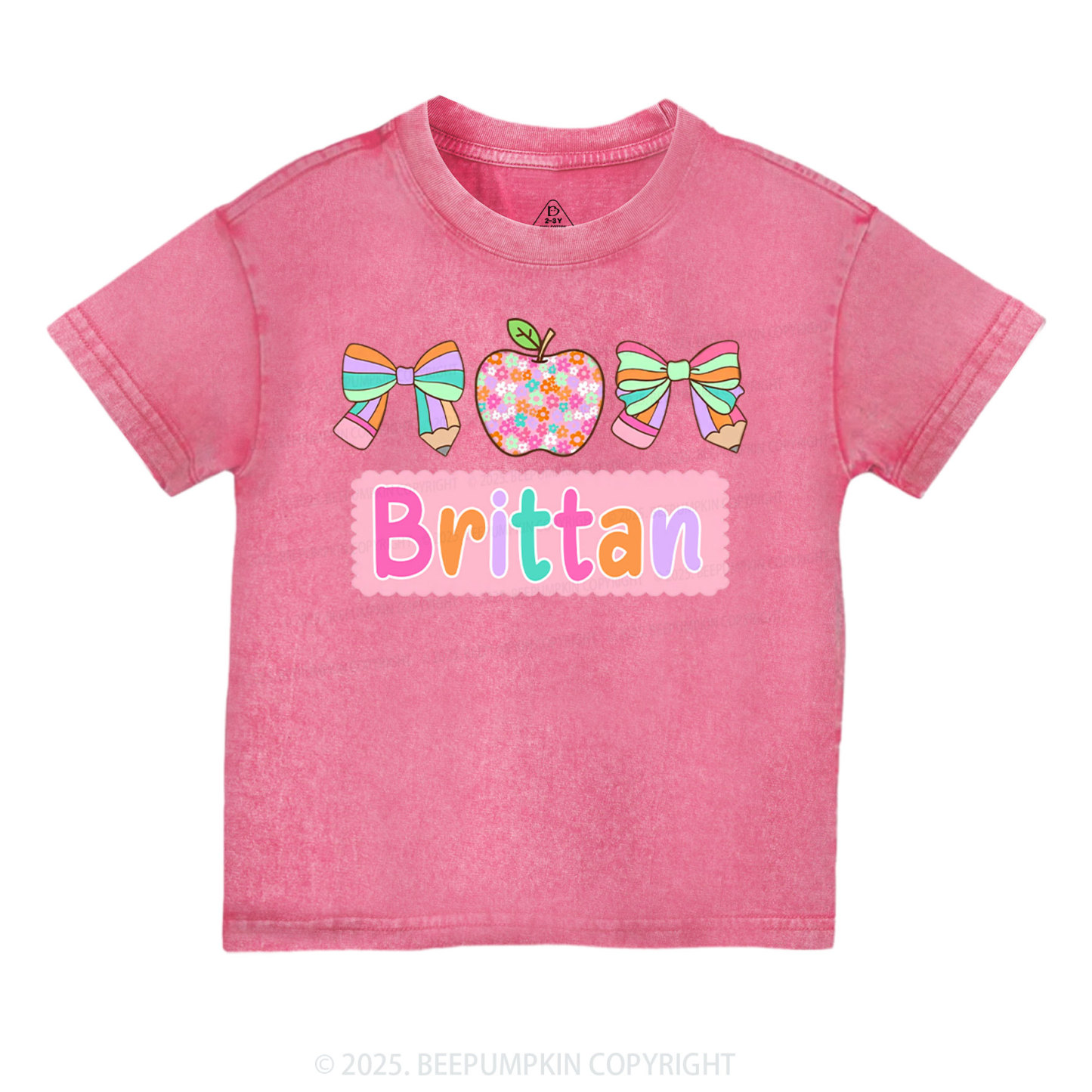 Personalized Pretty Name Toddler&Kids Washed Tees