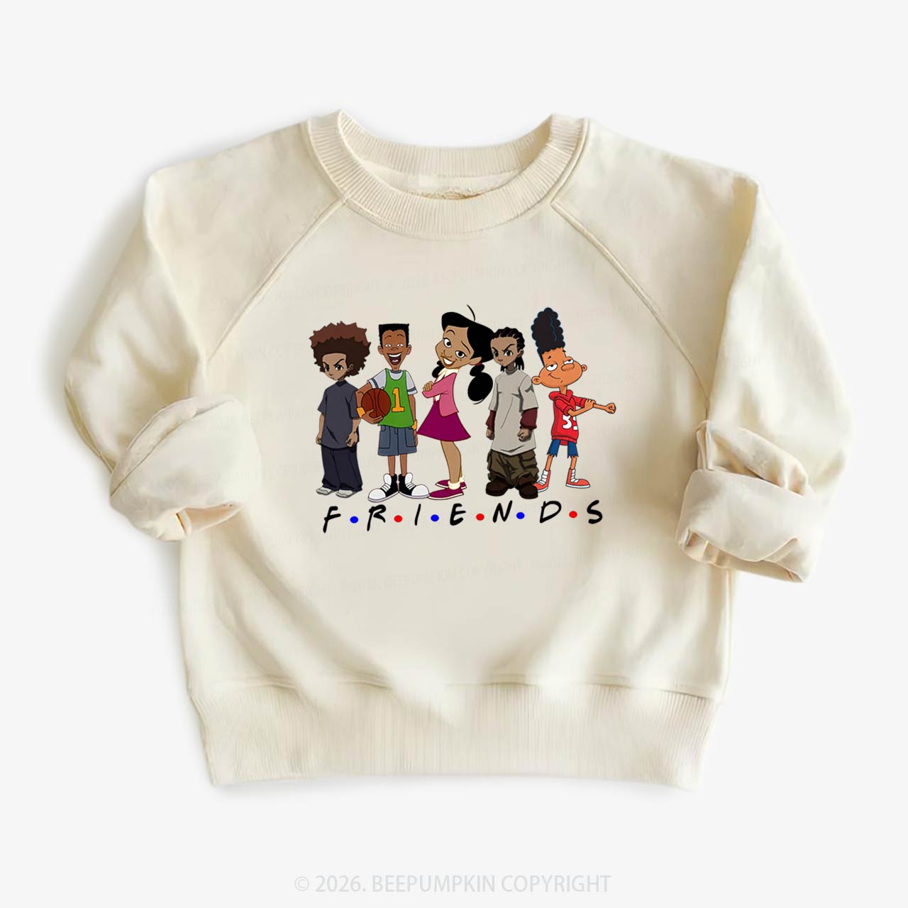 Black Cartoon Characters Kid's Sweatshirt