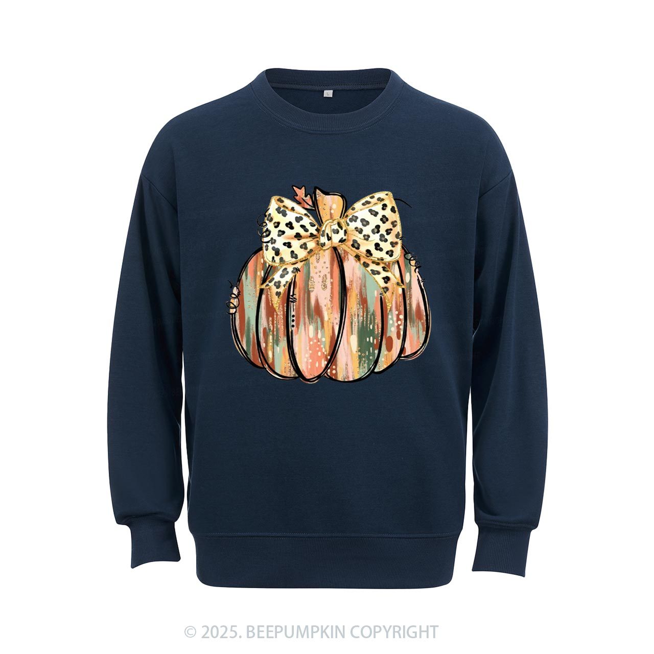 Colorful Coquette Gold Glitter Pumpkin Sweatshirt Beepumpkin