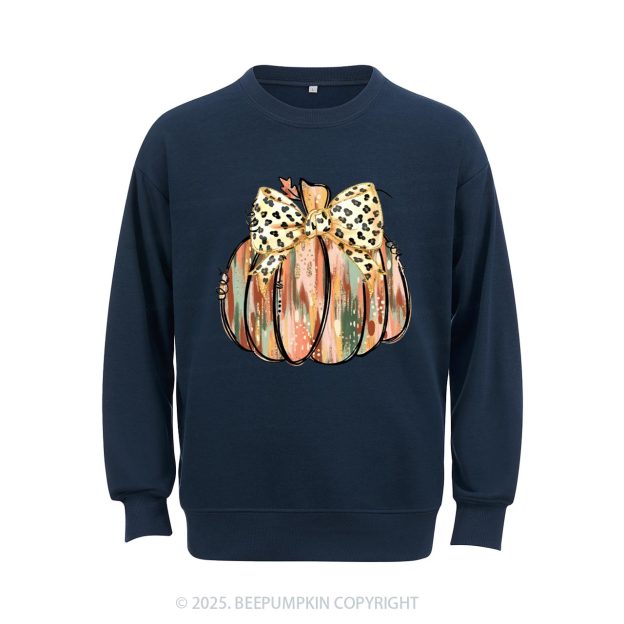 Colorful Coquette Gold Glitter Pumpkin Sweatshirt Beepumpkin