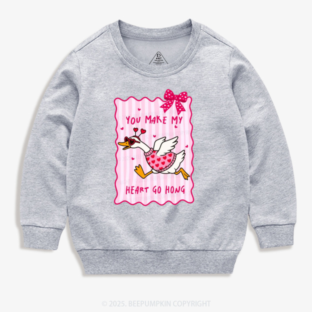 You Make My Heart Go Honk Valentine's Day Kid's Sweatshirt