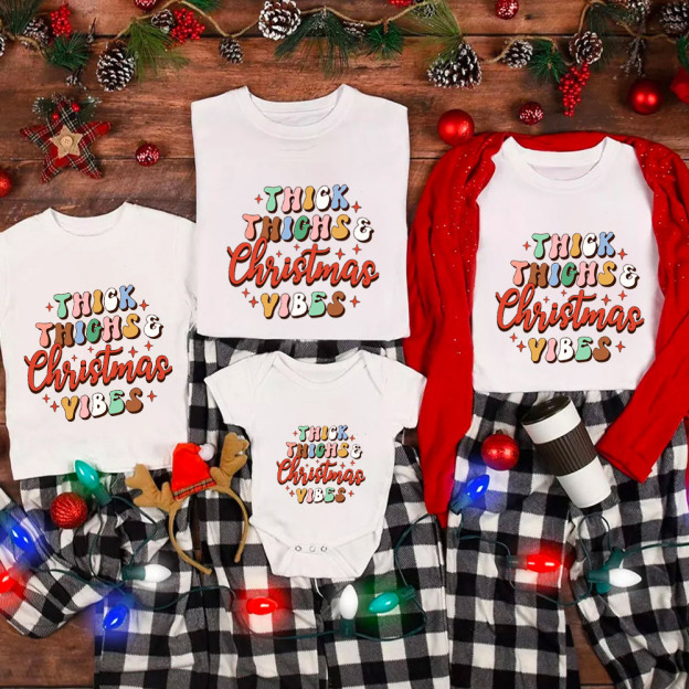 Thick Things Christmas Vibes Family Matching Shirt