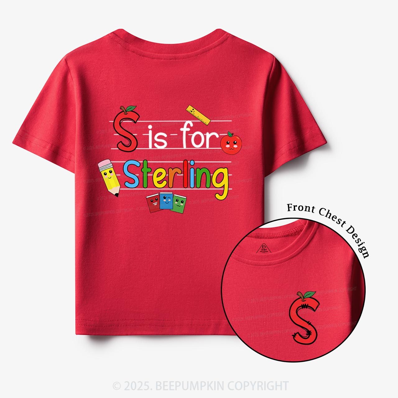 Personalized Kids Color Name Back To School Toddler&Kid's Tees Beepumpkin