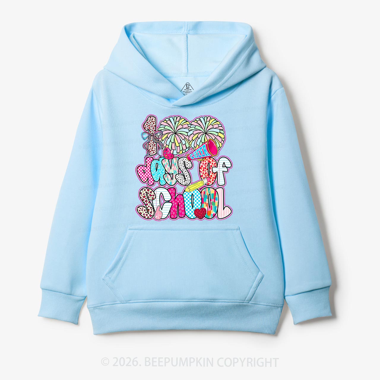Cheer For 100 Days Pom Pom School Spirit Toddler&Kid's Hoodies