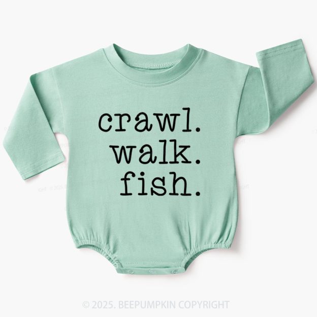 Crawl Walk Fish Baby Bubble Romper Beepumpkin