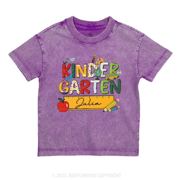 Personalized Kindergarten Name Toddler&Kids Washed Tees