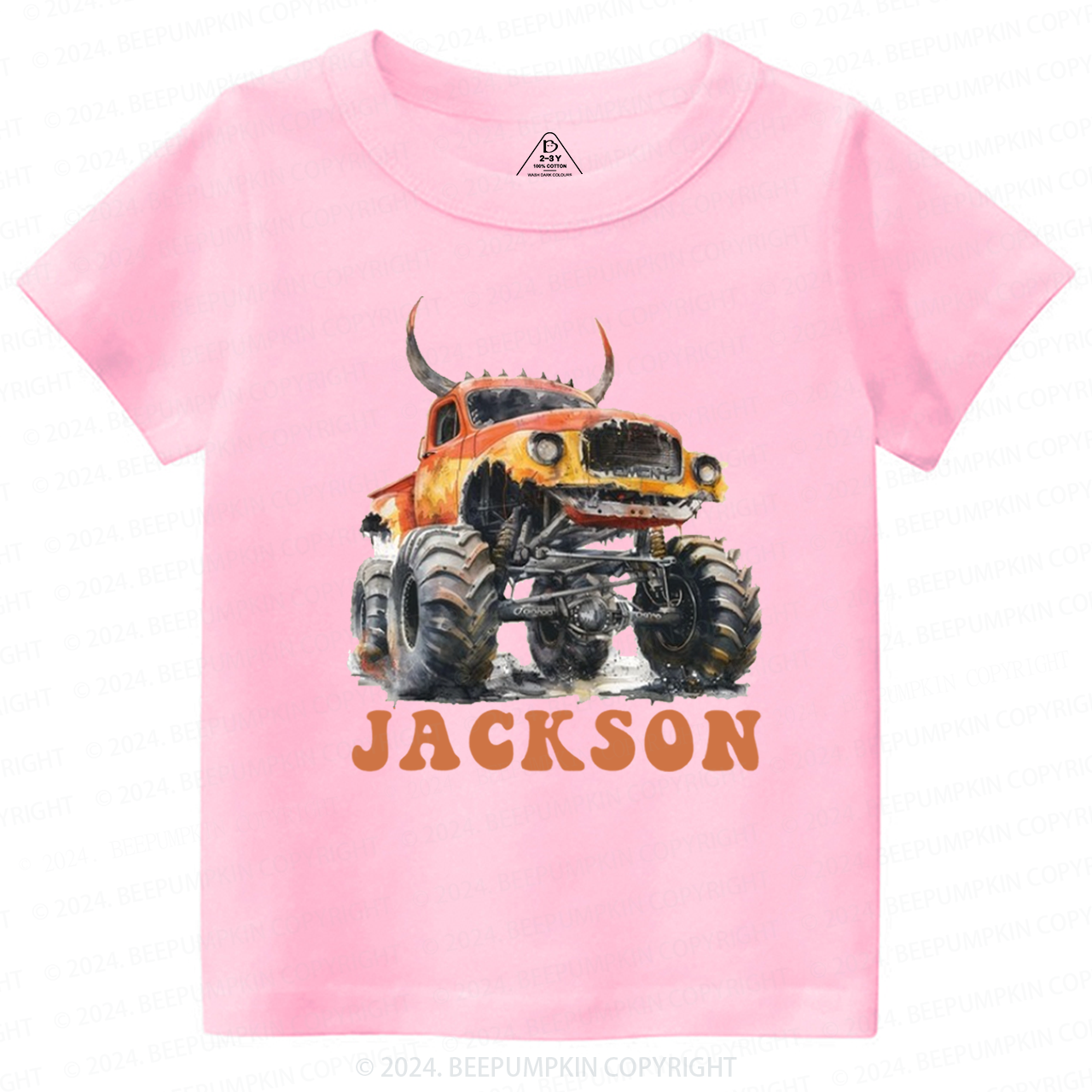 Personalized Monster Truck Toddler&Kids Tees Beepumpkin 