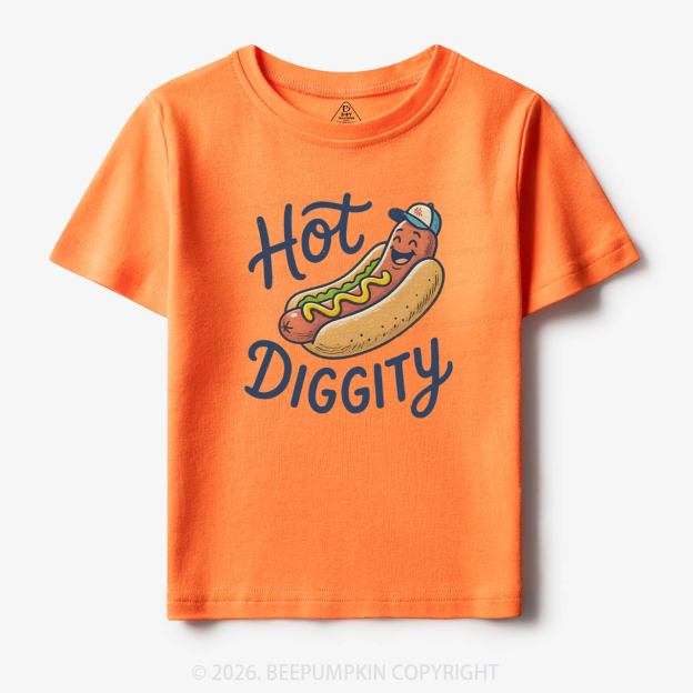 Hot Diggity Funny Hot Dog Retro Toddler&Kid's Tees