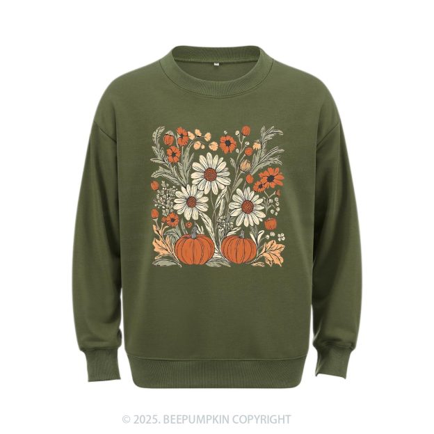 Boho Fall Floral  Sweatshirt Beepumpkin