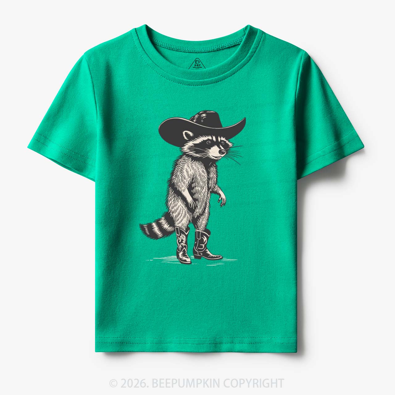 Funny Western Raccoon Cowboy Toddler&Kid's Tees