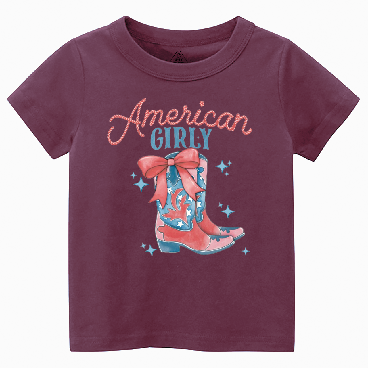 July 4th American Girly Cowgirl Toddler&Kid's Tees Beepumpkin 