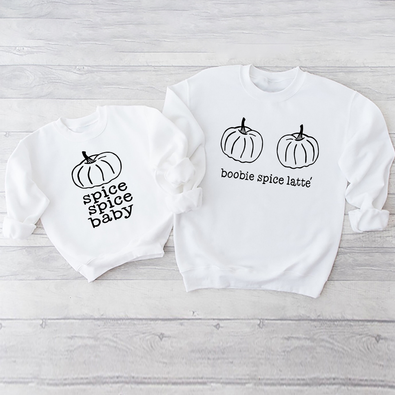 Boobie Spice Latte Spice Baby Mom&Me Matching Swetshirt