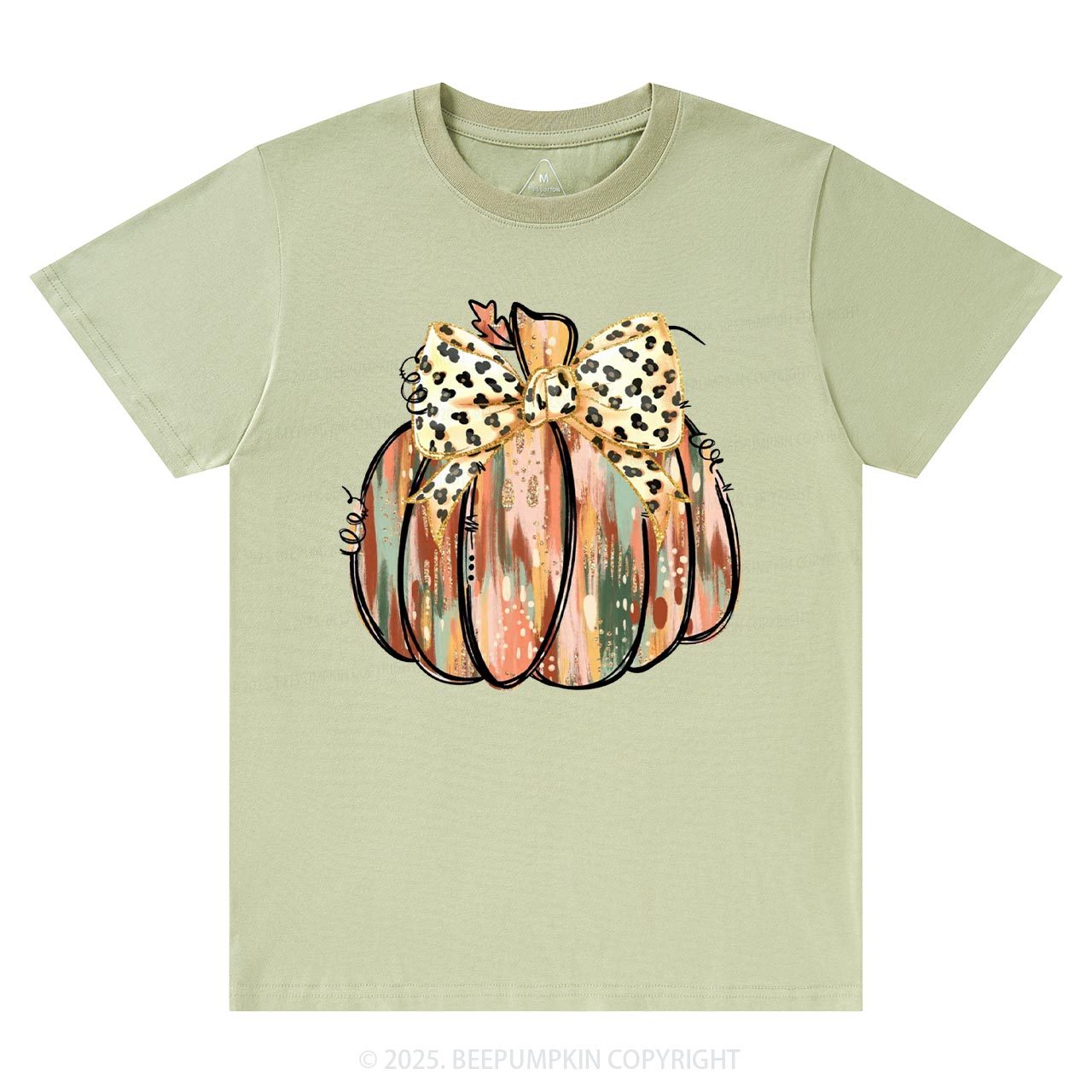 Colorful Coquette Gold Glitter Pumpkin T-Shirts Beepumpkin