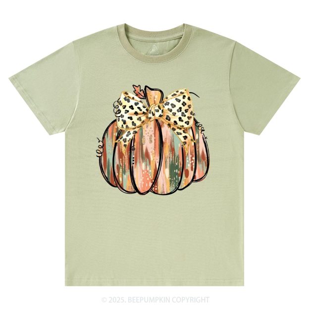 Colorful Coquette Gold Glitter Pumpkin T-Shirts Beepumpkin