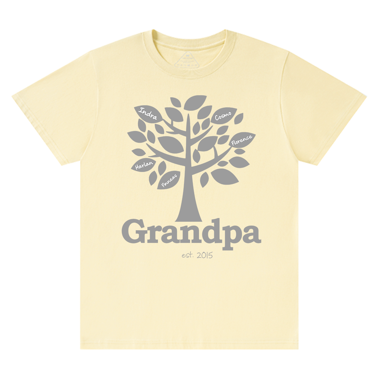 Personalized Family Tree Grandpa Established T-shirt