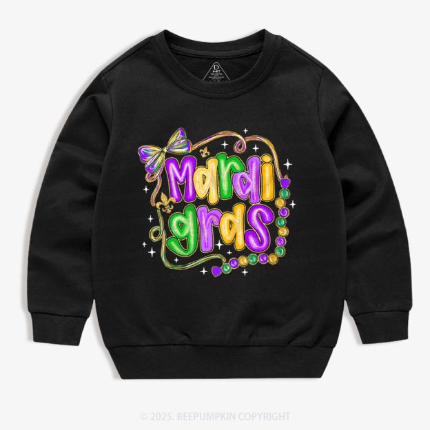 Brushstroke Mardi Gras Kid's Sweatshirt