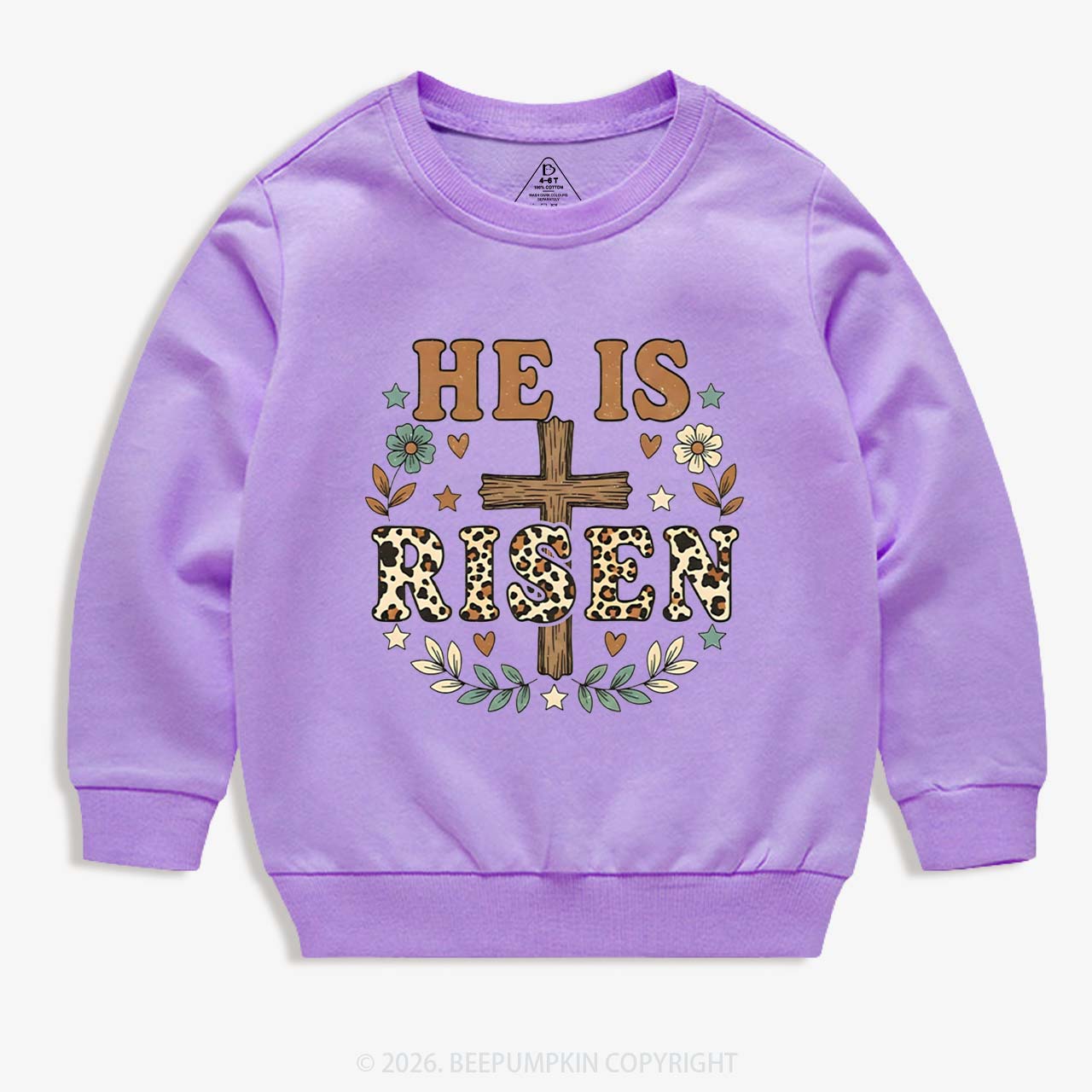 Wild Faith Leopard Cross Kid's Sweatshirt