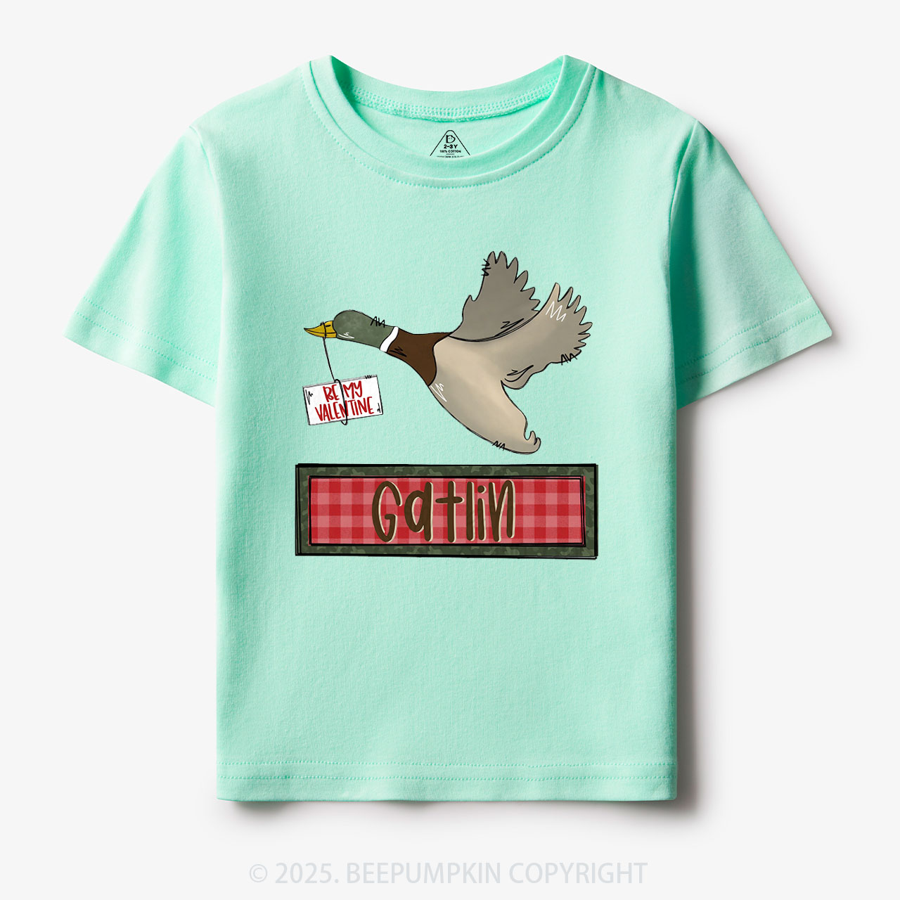 Personalized Be My Valentine Duck Toddler&Kid's Tees Beepumpkin
