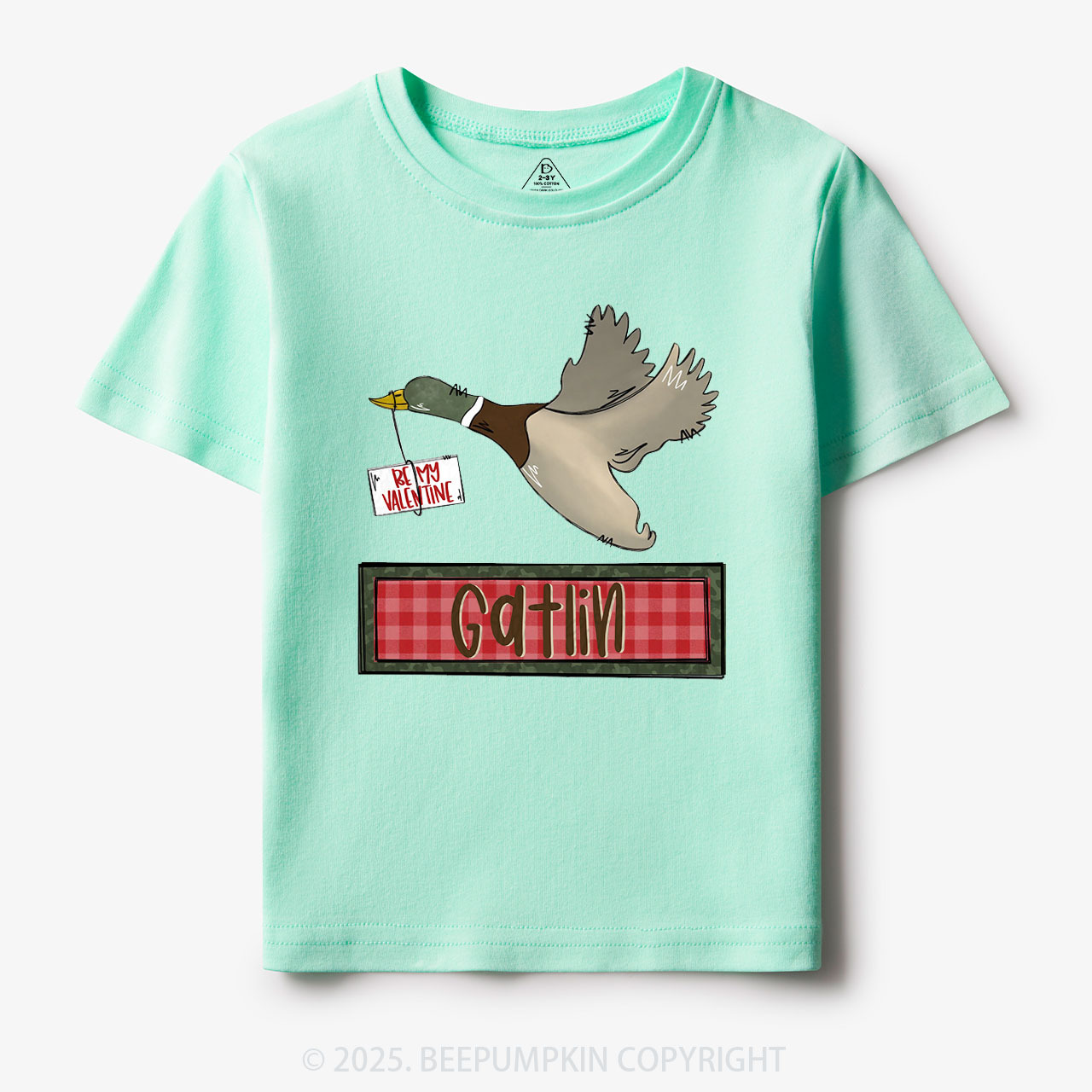 Personalized Be My Valentine Duck Toddler&Kid's Tees Beepumpkin