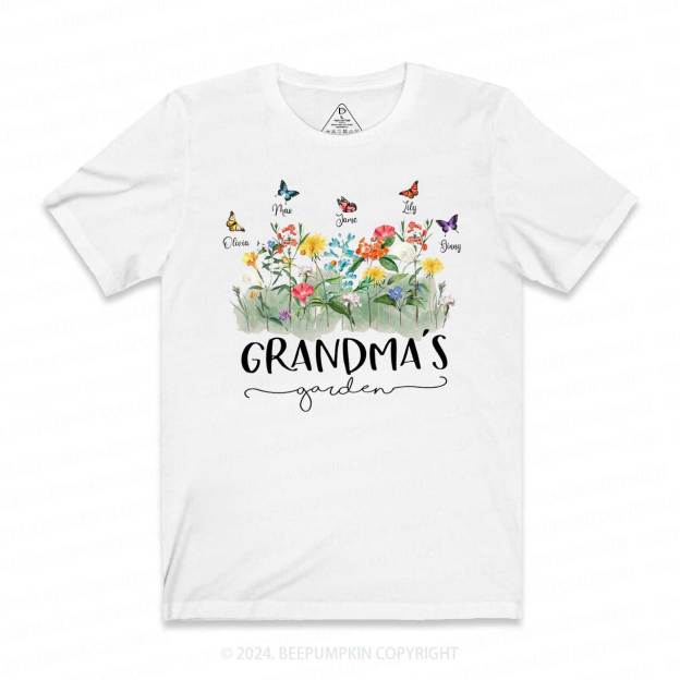 Personalized Birth Flowers Shirt With Kids Names T-Shirts