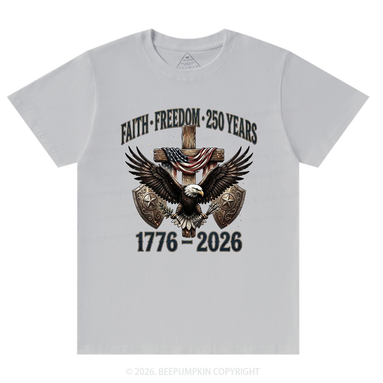 Faith Freedom 250 Years Patriotic Christian T-Shirts