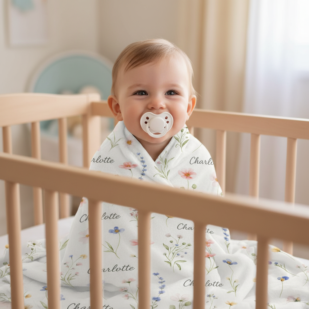 Personalized Wildflower Whisper Fleece Blanket