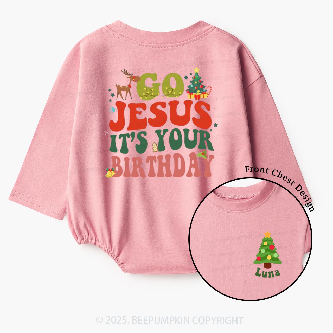 Personalized Go Jesus It's Your Birthday Baby Bubble Romper Beepumpkin