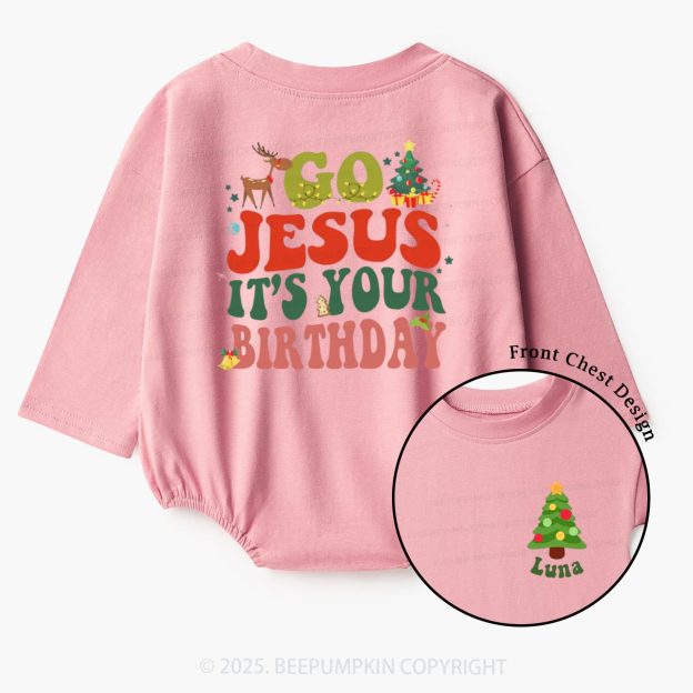 Personalized Go Jesus It's Your Birthday Baby Bubble Romper Beepumpkin