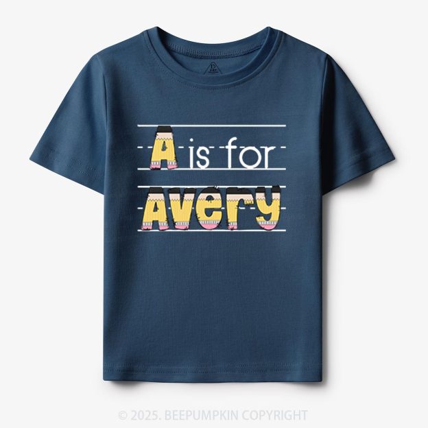 Personalized Pencil Letter Toddler&Kid's Tees Beepumpkin
