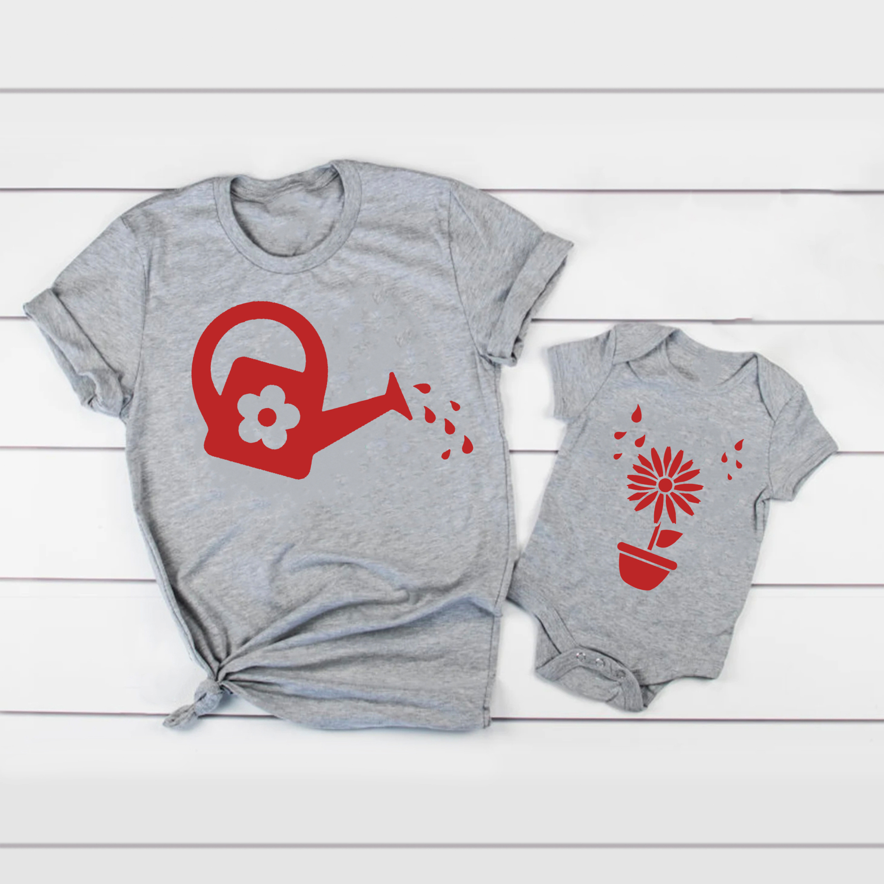 Flower Watering Mom&Me Shirt