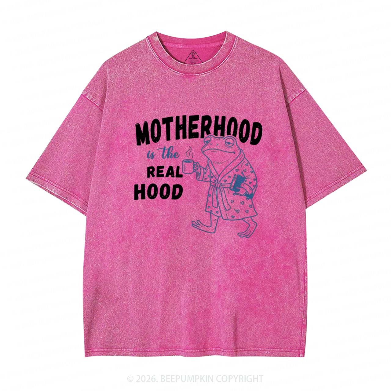 Motherhood Is The Real Hood Adult Washed T-Shirts
