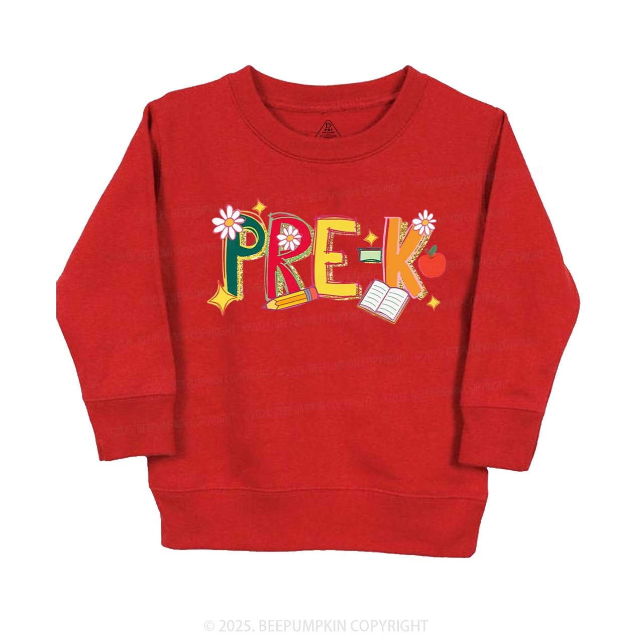 Personalized Girly Floral Kindergarten Neon School Kid's Sweatshirt