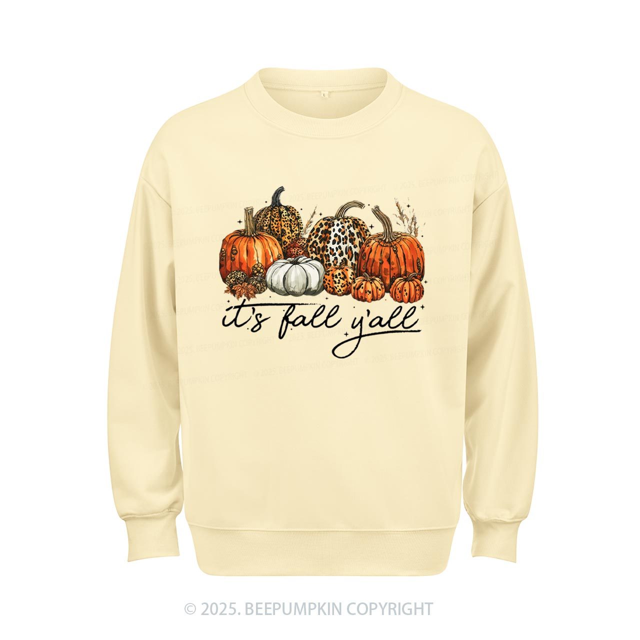 It's Fall Y'all Leopard Pumpkin Sweatshirt Beepumpkin