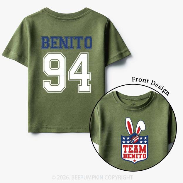 Personalized Vintage Benito Super Football Game Day Toddler&Kids Tees